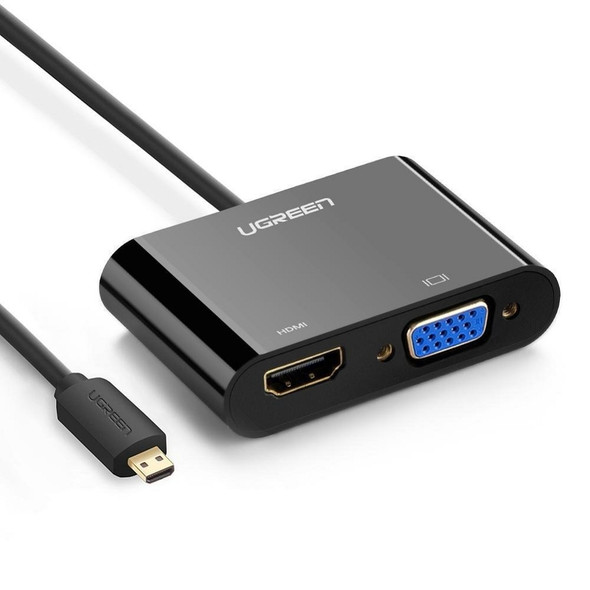 Buy the UGREEN Micro HDMI to HDMI + VGA Adapter 30cm Black ( UG-30355 ). Shop online at Extremepc.co.nz